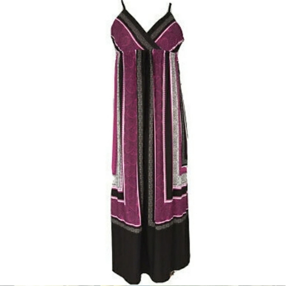 Vintage INC Illusion Scarf Maxi Dress - Picture 1 of 11